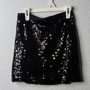 GB Girls Shimmering Black Sequin Mini Skirt